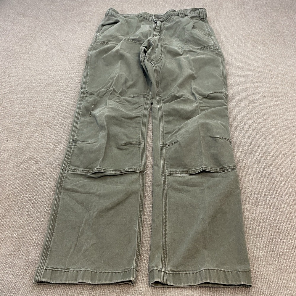 Carhartt Double Knee Pant Mens 34x34 Grunge Distressed Green Thrashed Faded Hole